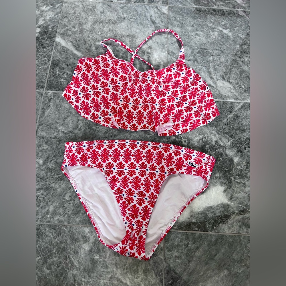 Vineyard Vines - Girls ruffle swim bikini